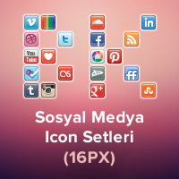 Sosyal Medya Icon Setleri (16PX)